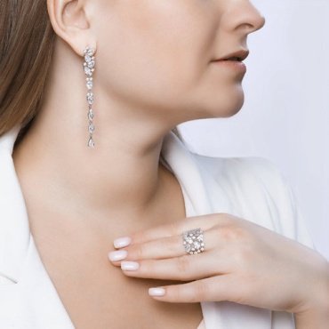 Серьги SOKOLOV 94022375 вес 7.36 г серебро, фианит купить,44298