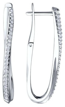 Серьги Diamant 94-120-02076-1 вес 4.74 г серебро, фианит купить,30780