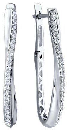 Серьги Diamant 94-120-02076-1 вес 4.74 г серебро, фианит купить,30780