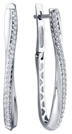 Серьги Diamant 94-120-02076-1 вес 4.74 г серебро, фианит купить,30780
