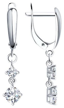 Серьги SOKOLOV 94022006 вес 2.42 г серебро, фианит купить,NaN