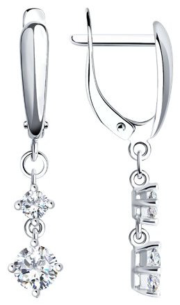 Серьги SOKOLOV 94022006 вес 2.42 г серебро, фианит купить,NaN