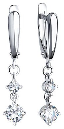 Серьги SOKOLOV 94022006 вес 2.42 г серебро, фианит купить,NaN