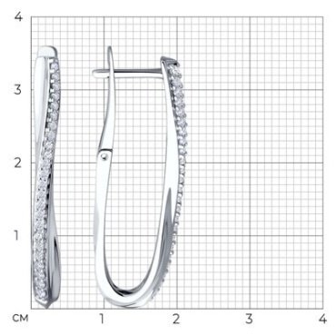 Серьги Diamant 94-120-02076-1 вес 4.74 г серебро, фианит купить,30780