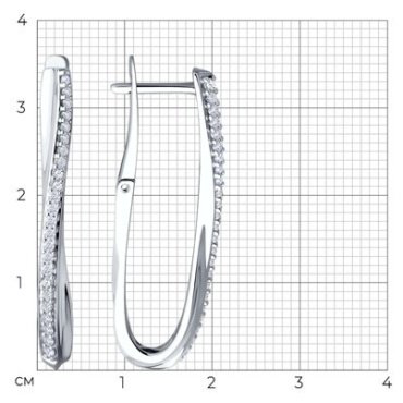 Серьги Diamant 94-120-02076-1 вес 4.74 г серебро, фианит купить,30780