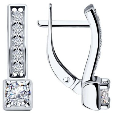 Серьги Diamant 94-120-01553-1 вес 3.2 г серебро, фианит купить,21422