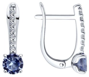 Серьги SOKOLOV 92023032 вес 2.18 г серебро, фианит, ситалл купить,18006