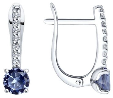 Серьги SOKOLOV 92023032 вес 2.18 г серебро, фианит, ситалл купить,18006