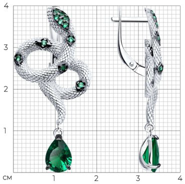 Серьги SOKOLOV 94026003 вес 6.87 г серебро, фианит купить,33242
