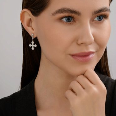 Серьги SOKOLOV 94026998 вес 4.35 г серебро, фианит купить,13854