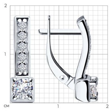 Серьги Diamant 94-120-01553-1 вес 3.2 г серебро, фианит купить,21422