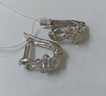 Серьги Красная пресня 33811800Д вес 1.8 г серебро, фианит купить,28872