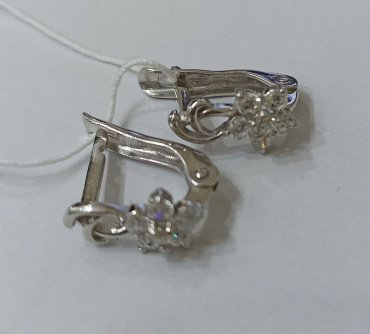 Серьги Красная пресня 33811800Д вес 1.8 г серебро, фианит купить,28872