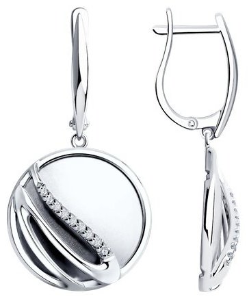 Серьги Diamant 94-121-01623-1 вес 6.85 г серебро, фианит купить,22995