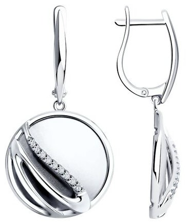 Серьги Diamant 94-121-01623-1 вес 6.85 г серебро, фианит купить,22995