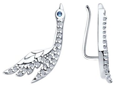 Серьги SOKOLOV 94026450 вес 2.33 г серебро, фианит купить,11593