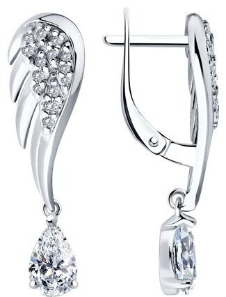 Серьги SOKOLOV 94026613 вес 3.99 г серебро, фианит купить,24368