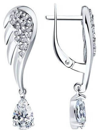 Серьги SOKOLOV 94026613 вес 3.99 г серебро, фианит купить,24368