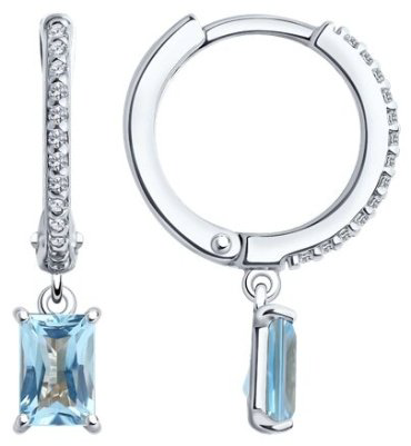 Серьги SOKOLOV 92022742 вес 2.43 г серебро, фианит купить,29651