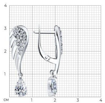 Серьги SOKOLOV 94026613 вес 3.99 г серебро, фианит купить,24368