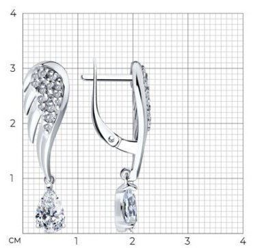 Серьги SOKOLOV 94026613 вес 3.99 г серебро, фианит купить,24368