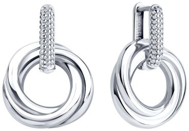 Серьги Diamant 94-121-02265-1 вес 8.6 г серебро, фианит купить,46747