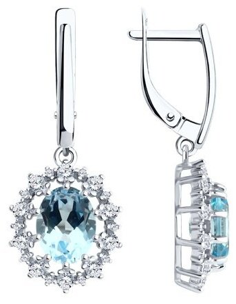 Серьги Diamant 94-321-02042-1 вес 4.95 г серебро, фианит купить,47196