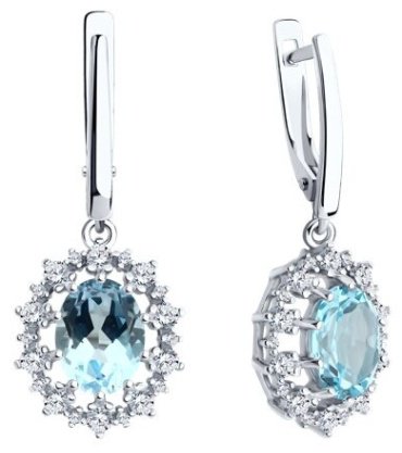 Серьги Diamant 94-321-02042-1 вес 4.95 г серебро, фианит купить,47196
