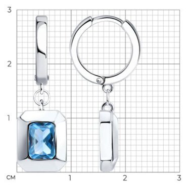 Серьги SOKOLOV 94026869 вес 3.99 г серебро, фианит купить,20084