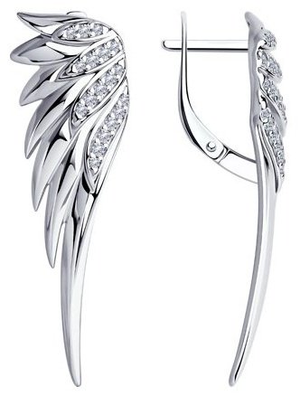 Серьги SOKOLOV 94025014 вес 4.97 г серебро, фианит купить,NaN