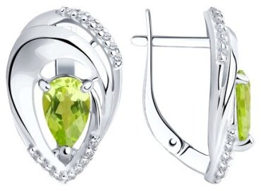 Серьги Diamant 94-320-00607-1 вес 3.9 г серебро, фианит купить,26410