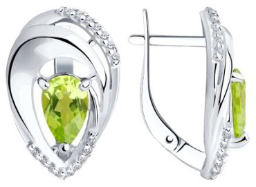 Серьги Diamant 94-320-00607-1 вес 3.9 г серебро, фианит купить,26410