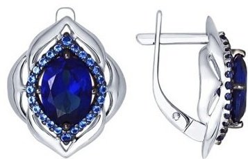 Серьги SOKOLOV 88020036 вес 3.7 г серебро, корунд, фианит купить,29754