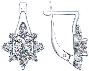 Серьги SOKOLOV 94022495 вес 3.09 г серебро, фианит купить,32864