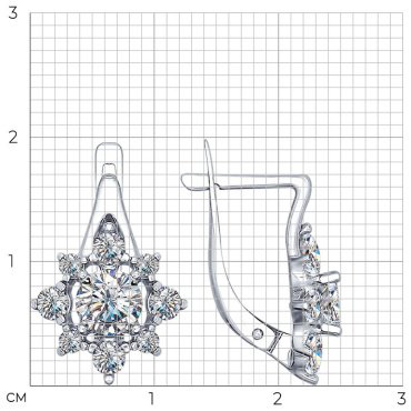 Серьги SOKOLOV 94022495 вес 3.09 г серебро, фианит купить,32864