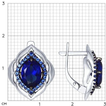 Серьги SOKOLOV 88020036 вес 3.7 г серебро, корунд, фианит купить,29754