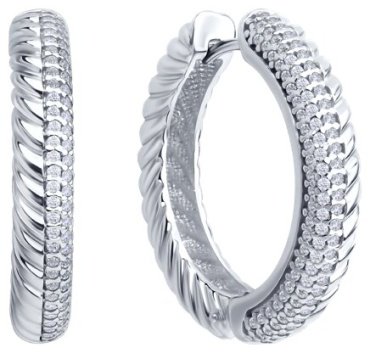 Серьги Diamant 94-120-02160-1 вес 11 г серебро, фианит купить,40168