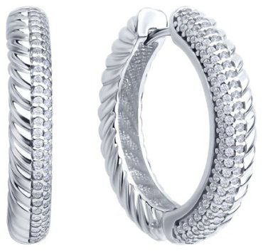 Серьги Diamant 94-120-02160-1 вес 11 г серебро, фианит купить,40168