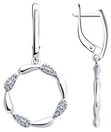 Серьги Diamant 94-121-02004-1 вес 4.37 г серебро, фианит купить,25437