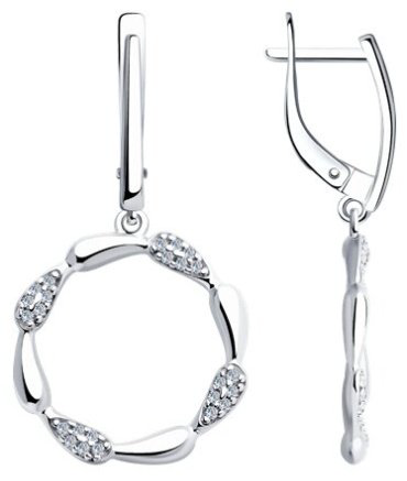 Серьги Diamant 94-121-02004-1 вес 4.37 г серебро, фианит купить,25437