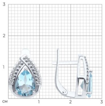 Серьги SOKOLOV 92023141 вес 3.6 г серебро, топаз, фианит купить,31998