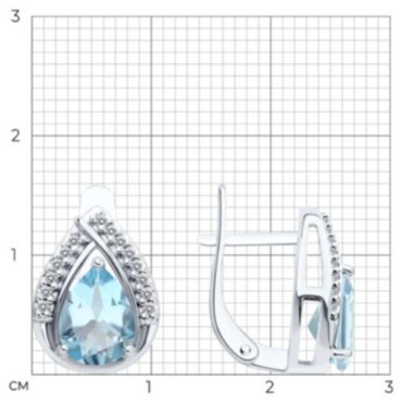 Серьги SOKOLOV 92023141 вес 3.6 г серебро, топаз, фианит купить,31998