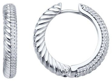 Серьги Diamant 94-120-02160-1 вес 11 г серебро, фианит купить,40168