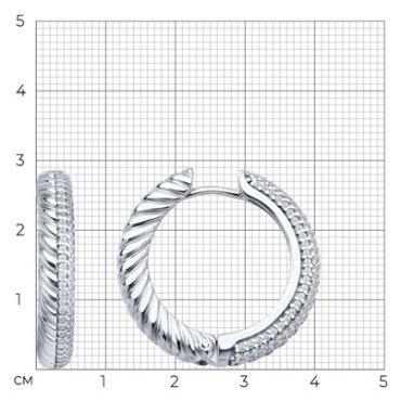 Серьги Diamant 94-120-02160-1 вес 11 г серебро, фианит купить,40168