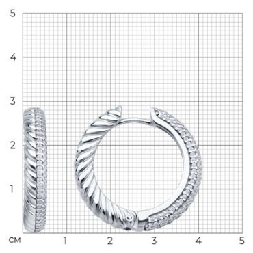 Серьги Diamant 94-120-02160-1 вес 11 г серебро, фианит купить,40168