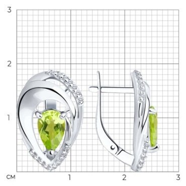 Серьги Diamant 94-320-00607-1 вес 3.9 г серебро, фианит купить,26410