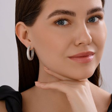 Серьги Diamant 94-120-02160-1 вес 11 г серебро, фианит купить,40168