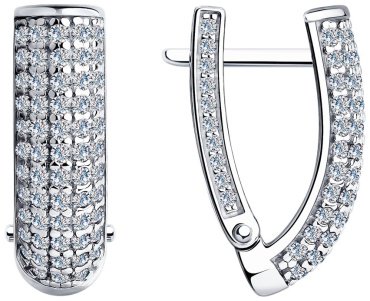 Серьги SOKOLOV 94023939 вес 5.81 г серебро, фианит купить,31800