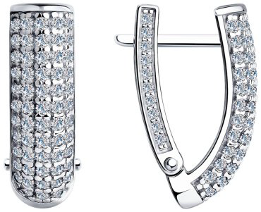 Серьги SOKOLOV 94023939 вес 5.81 г серебро, фианит купить,31800