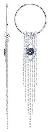 Серьги Diamant 94-124-02190-1 вес 5.84 г серебро, фианит купить,41354